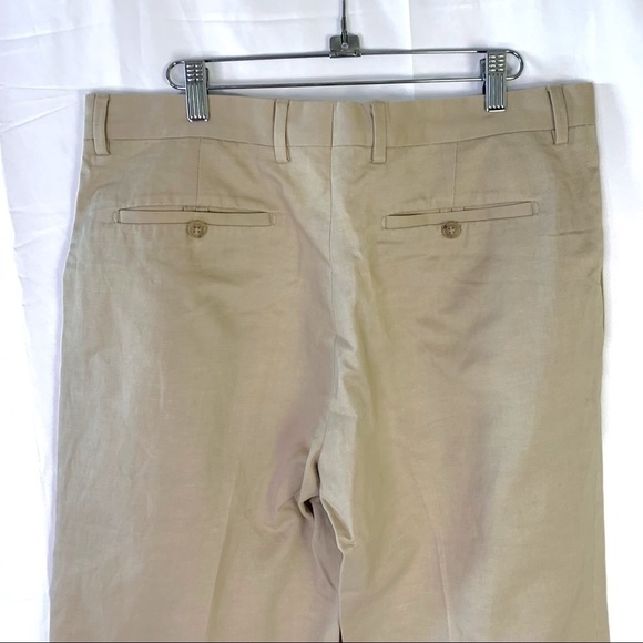 BANANA REPUBLIC  LINEN PANTS NEUTRAL TAN TROUSERS STRAIGHT LEG PLUS SIZE 34 / 30 - Picture 5 of 16